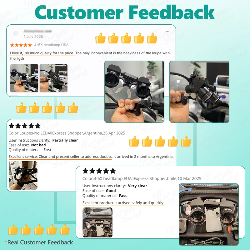 ทันตกรรมกล้องส่องทางไกลแว่นขยาย 4X-6X ปรับแว่นขยาย 5 W LED กล้องส่องทางไกลแว่นขยายเลนส์แสงเครื่องมือทันตกรรม