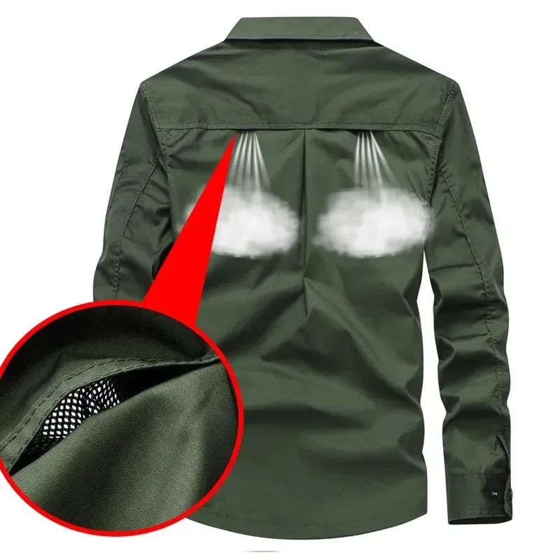 Set tattici estivi uomo Outdoor traspirante tasche Multiple allenamento di combattimento camicie militari a maniche lunghe pantaloni Cargo abiti