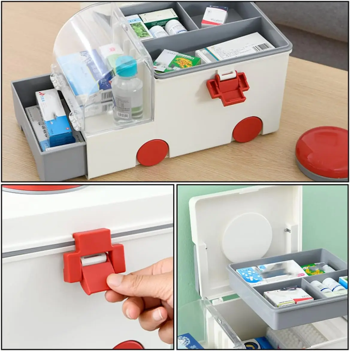 Foldable Medicine First Aid Home Storage Box Portable Medicine Box Large Ambulance Large Capacity Outdoor Pill Box