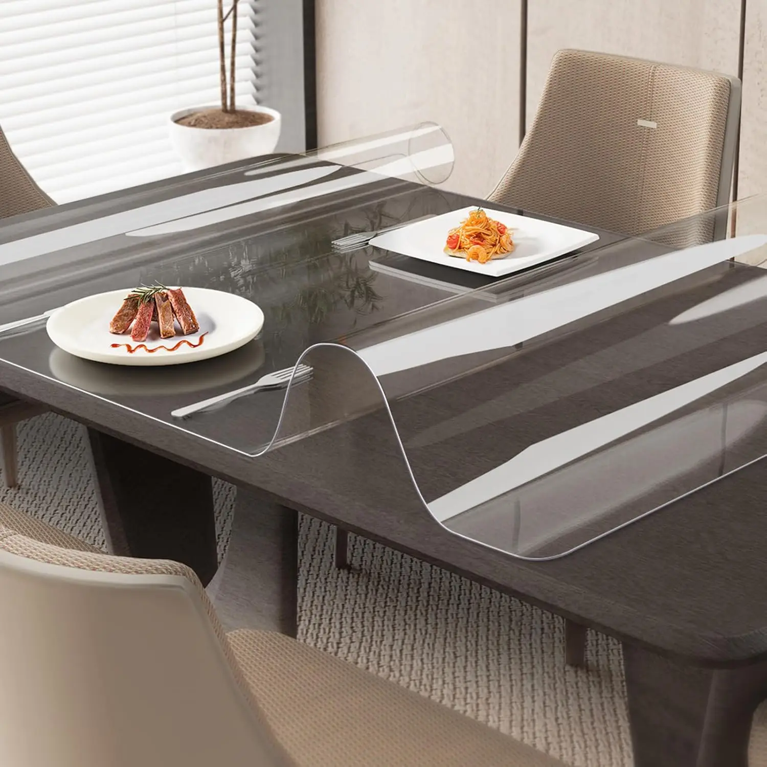 

Прозрачная подкладка для письменного стола, 47,2''x23,6'', термостойкая, водонепроницаемая, из ПВХ, с закругленными краями, прочная защита для стола