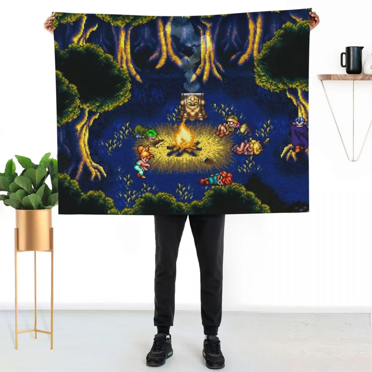 Chrono Trigger Campfire Throw Blanket Summer Cool Breathable Blanket for Sleeping