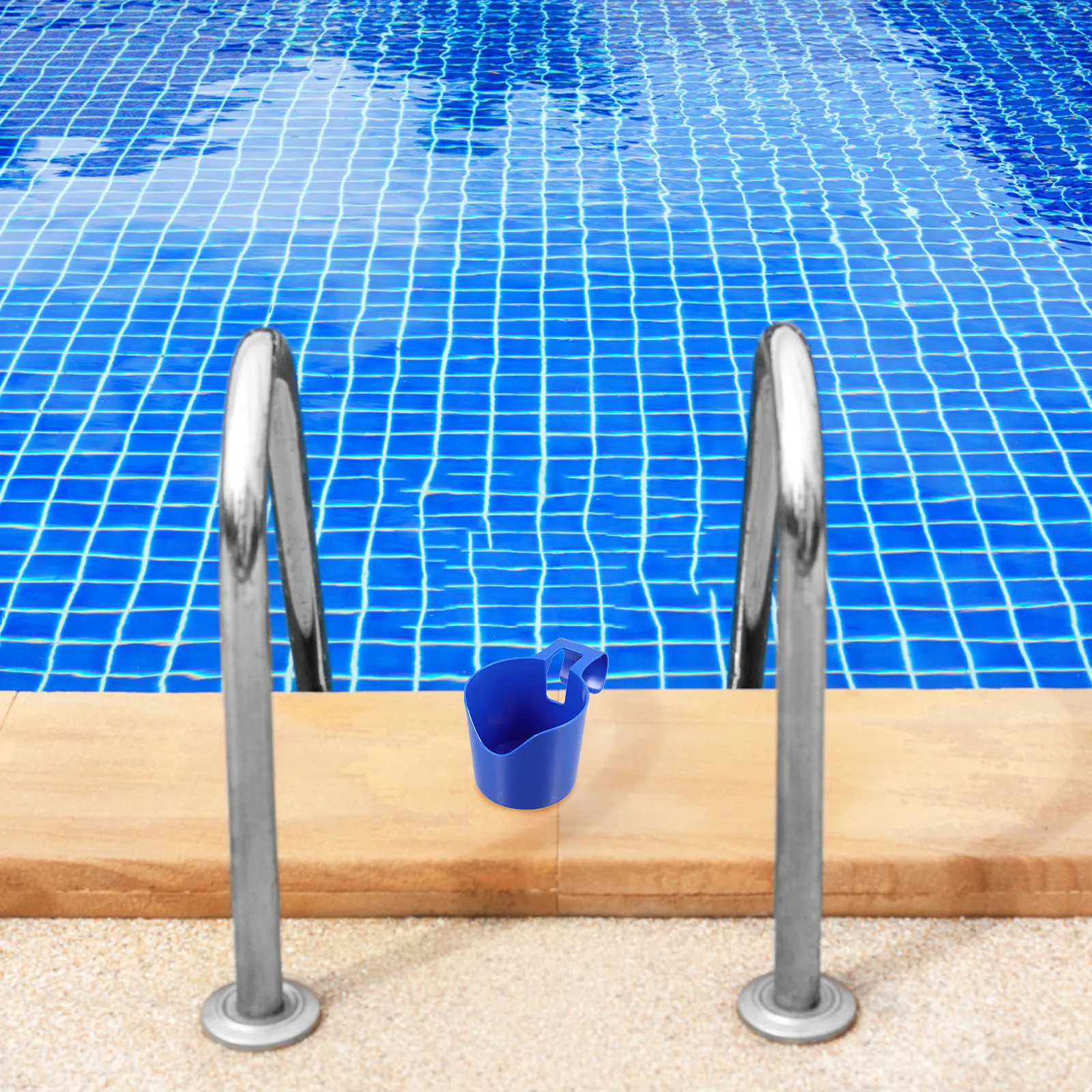 

2Pcs Pool Cup Holder for Drinks Plastic Above Ground Pool Side Drink Holder Multi-Functional Beverage Rack for Wine Beer Cans