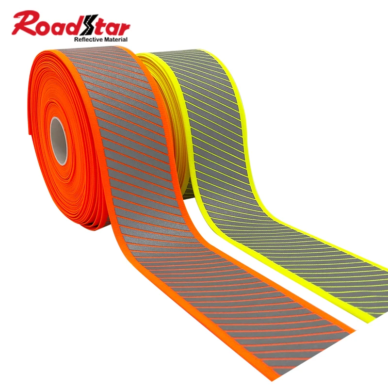 Roadstar 6cm Width Segmented High Silver Folding Reflective Ribbon Sewing on Safety Clothes Bags Cap RS-ZB733-DK