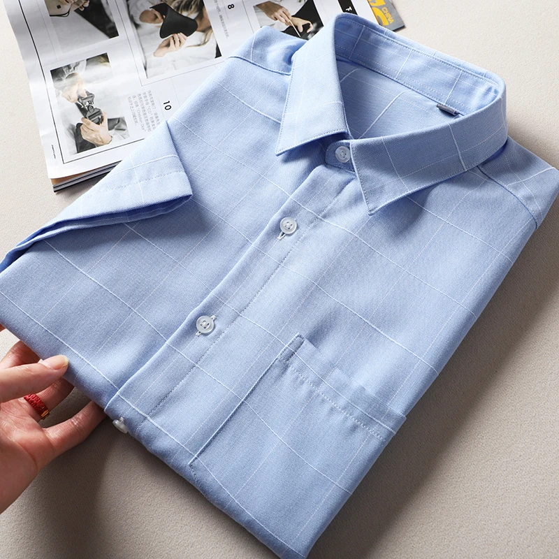 

Lightweight Summer Men's irt Casual Cheered ort Sve Commute Busin Stand Fit Faion Urban Sle Youth Clothing