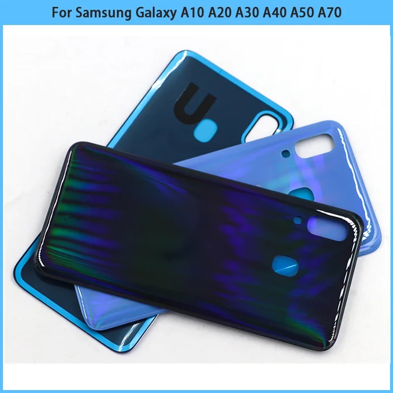 For Samsung Galaxy A30 A40 A50 A60 A70 2019 Battery Back Cover Rear Door Plastic Housing Case Panel + Logo Replace