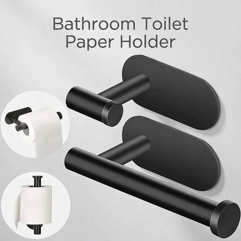 Black Self Adhesive Toilet Pap - Home Bathroom Paper Towel Holder recension och pris