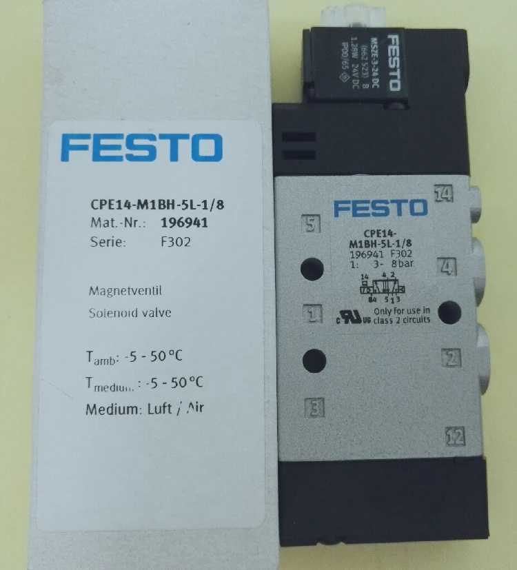 

FESTO Solenoid valve CPE14-M1BH-5L-1/8 196941 CPE10-M1BH-5L-M5 196881 CPE10-M1BH-5L-QS-6 196883 CPE14 CPE