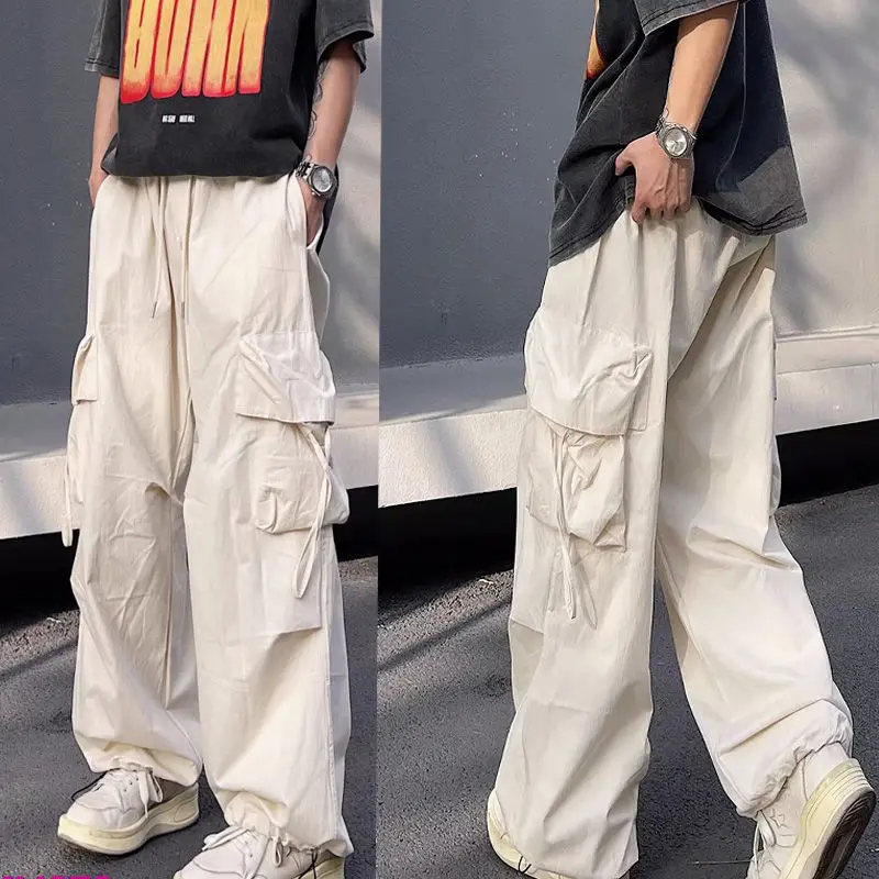 

American street workwear pants men and women trends spring and summer loose fitting wide leg casual and personalized simple y2k