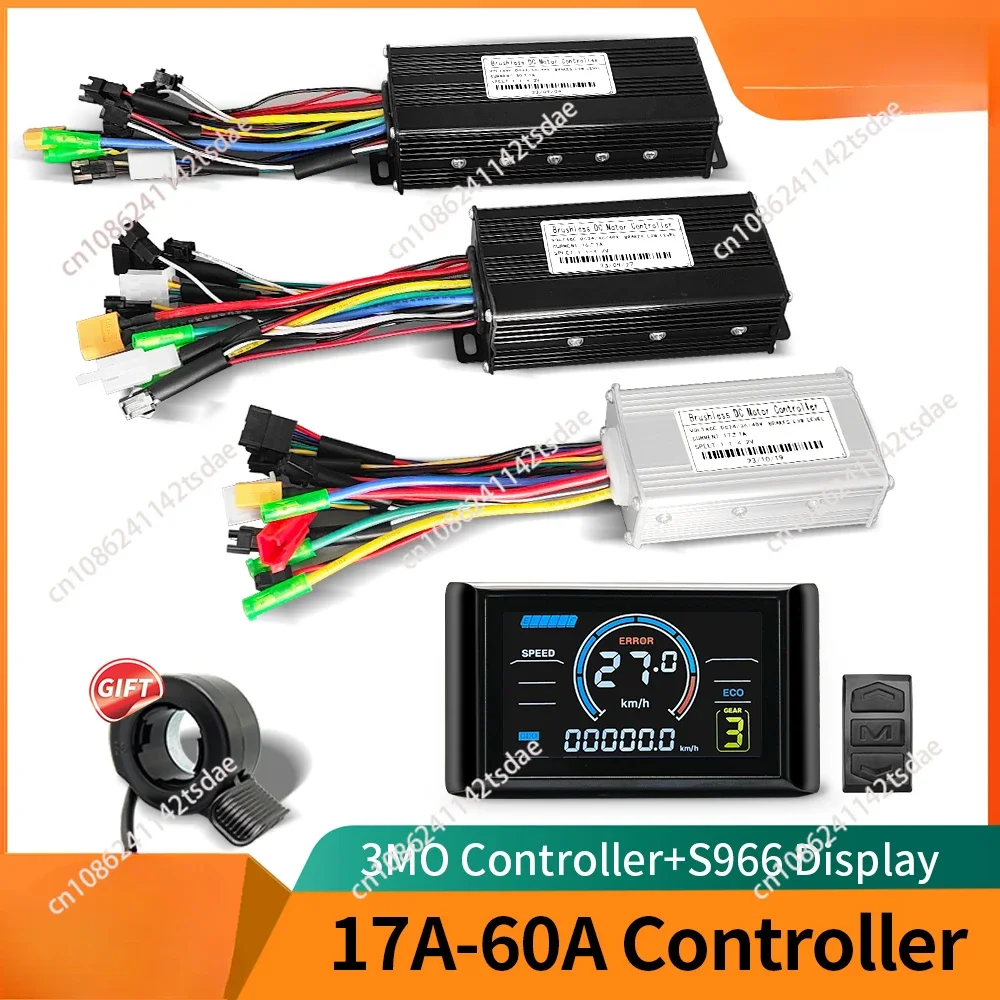 24v 36v 48v 17A-60A Three-Mode Sine Wave with Learning Function Controller and S966 Corlor LCD Display 350W-1000W Motor