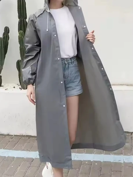 جديد للجنسين الرياح مقاوم للماء قابلة لإعادة الاستخدام معطف واق من المطر خفيفة الوزن مقنعين طويل كامل الجسم المعطف في الهواء الطلق الطوارئ العملي المطر والعتاد