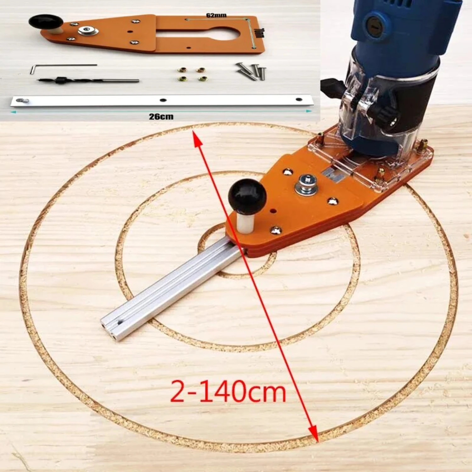 Extremely Accurate High Precision Woodworking Tools for Circle Cutting - Handheld Wood Router Milling Slotting Machine