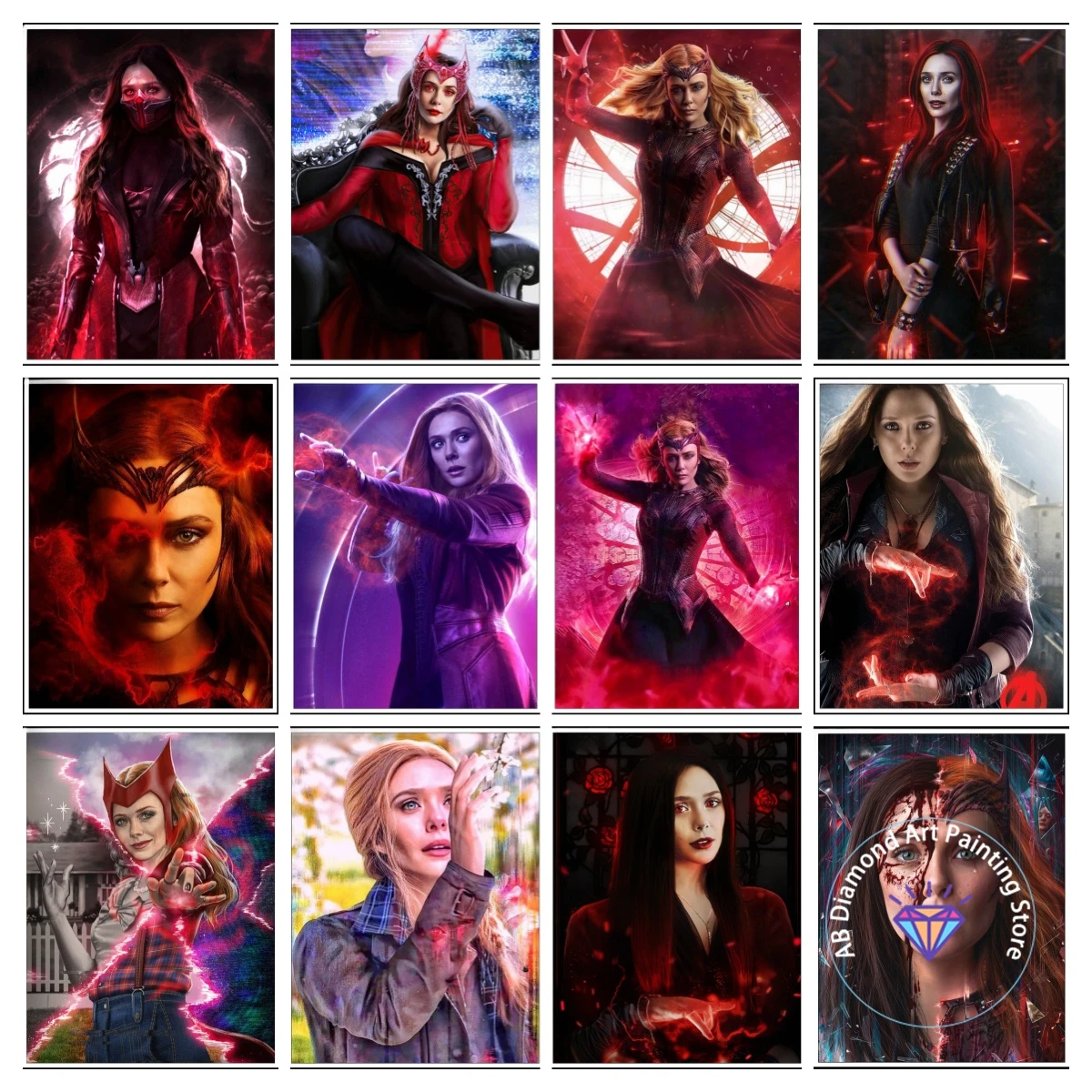 

Scarlet Witch AB Diamond Painting Kit 5D DIY Diamond Embroidery Cross Embroidery Handmade Art Gift Crafts Home Decoration