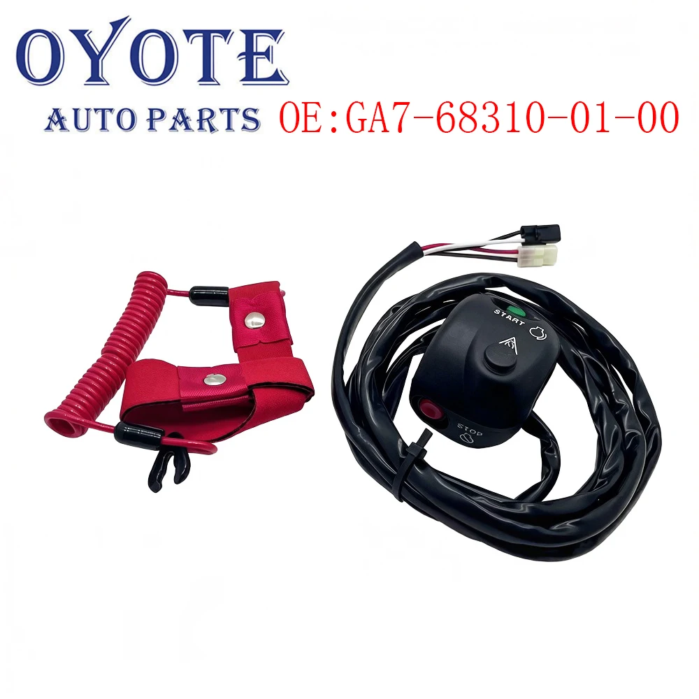 

Replaces Fit For New Yamaha GA7-68310-01-00 WaveRunner Handlebar Start Stop Switch Box & Lanyard GA7-68310-01-00 EW2-68310-04-00