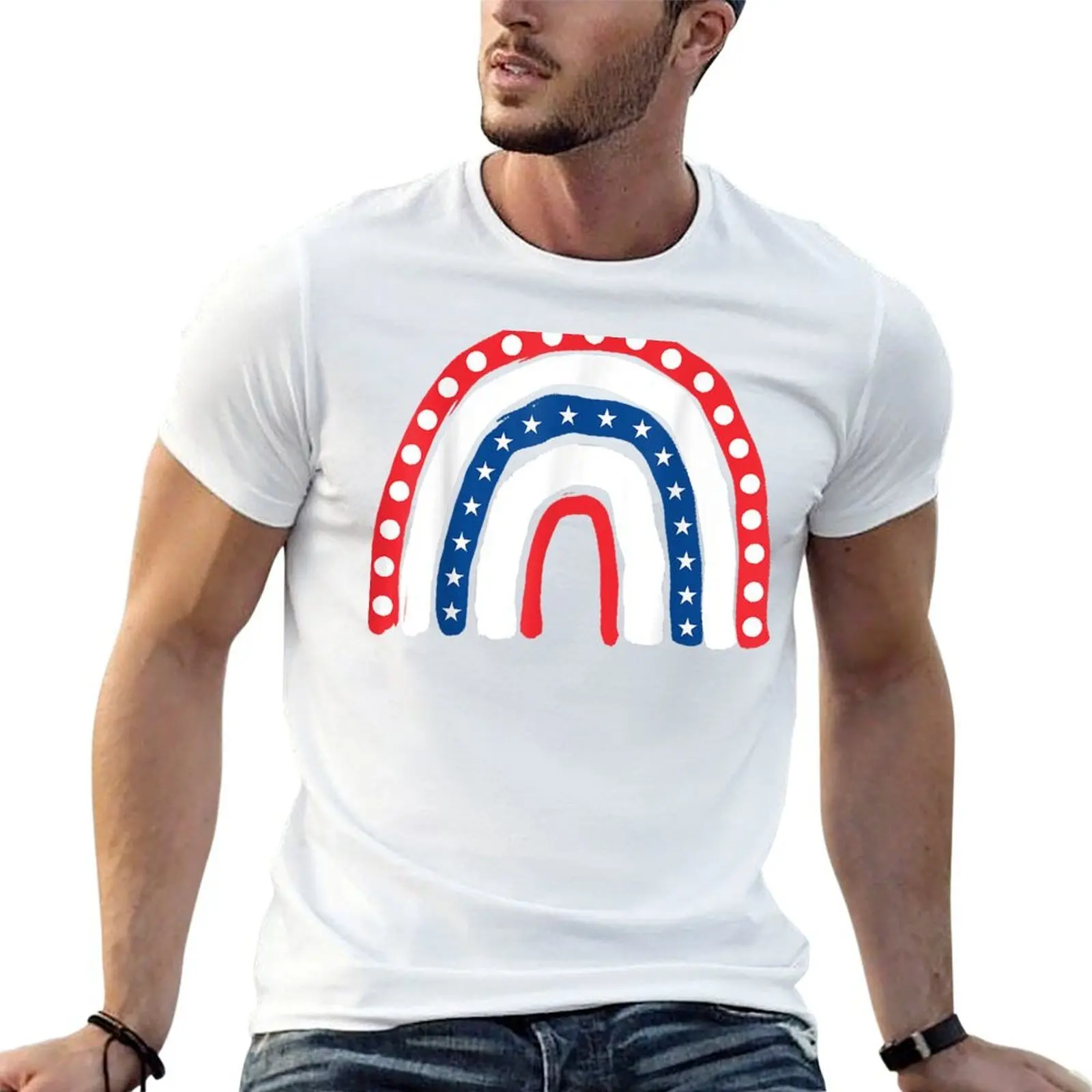 

4Th Of July Gift American Rainbow Patriotic American Flag T-Shirt essential t shirt t shirt custom print T-Shirt