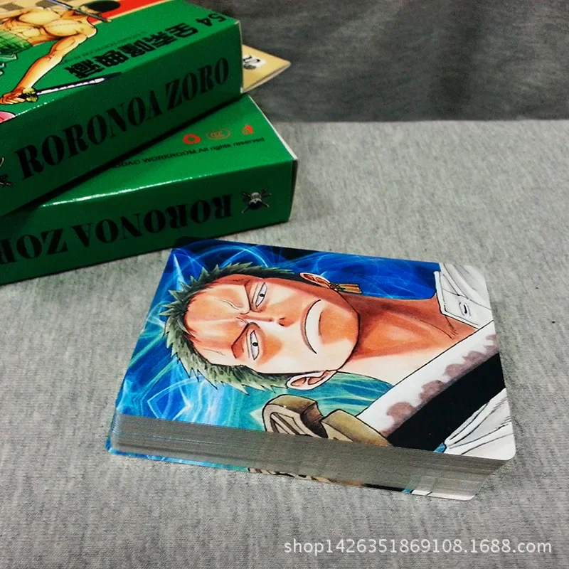 One Piece Roronoa Zoro 54pcs cards Anime Piece cartoon Cosplay Board Game Cards wanted luffy Hardcover poker toy gift