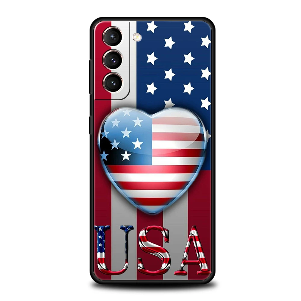 American United States Flag Case for Samsung Galaxy S24 S23 S22 S20 S21 FE Ultra S24 S23 S10 S10E S9 S8 Plus Silicon Phone Cover