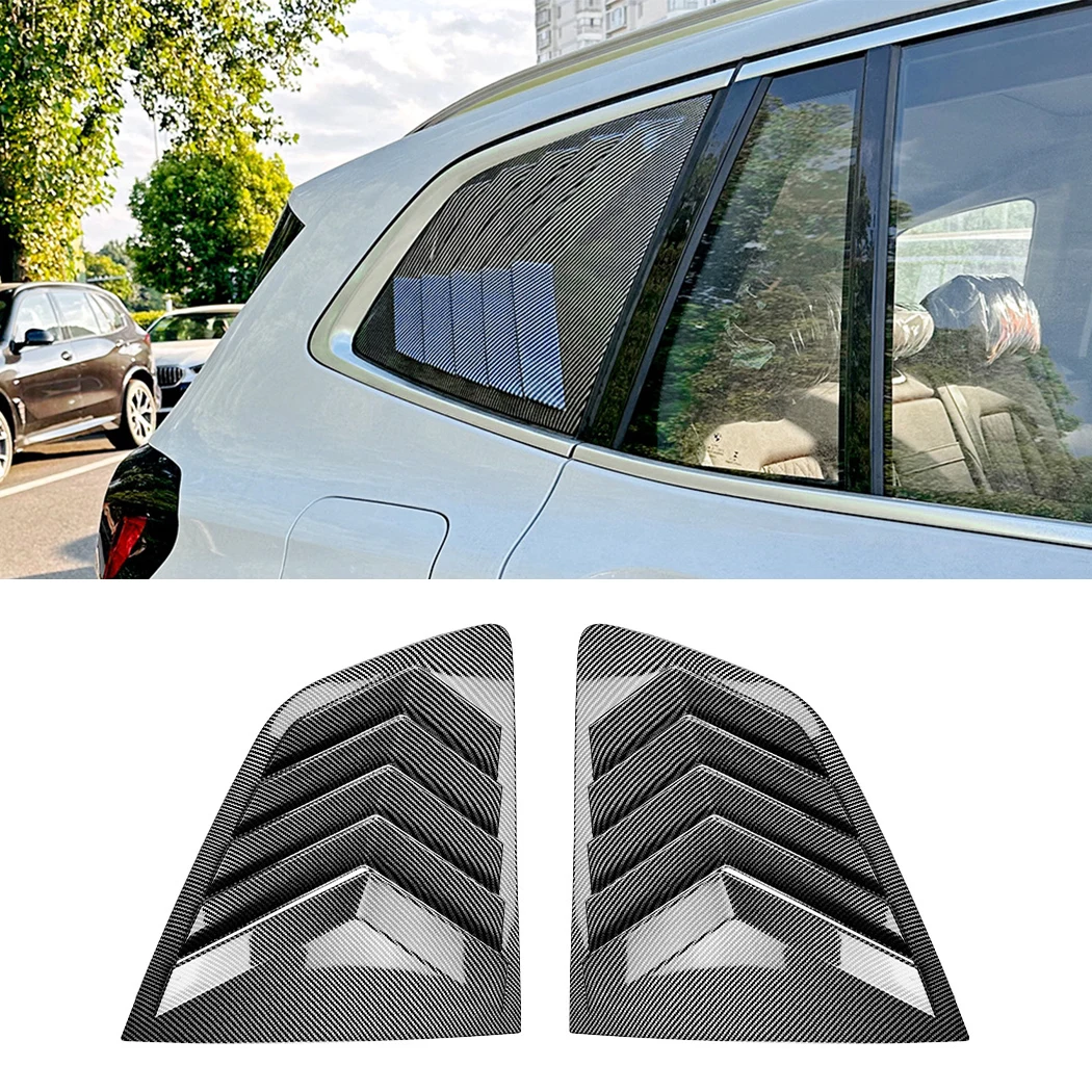 

Car Rear Window Shutter Cover Trim For BMW X3 G01 2018-2024 Window Louver Side Vent Trim Glossy black/Carbon Fiber look