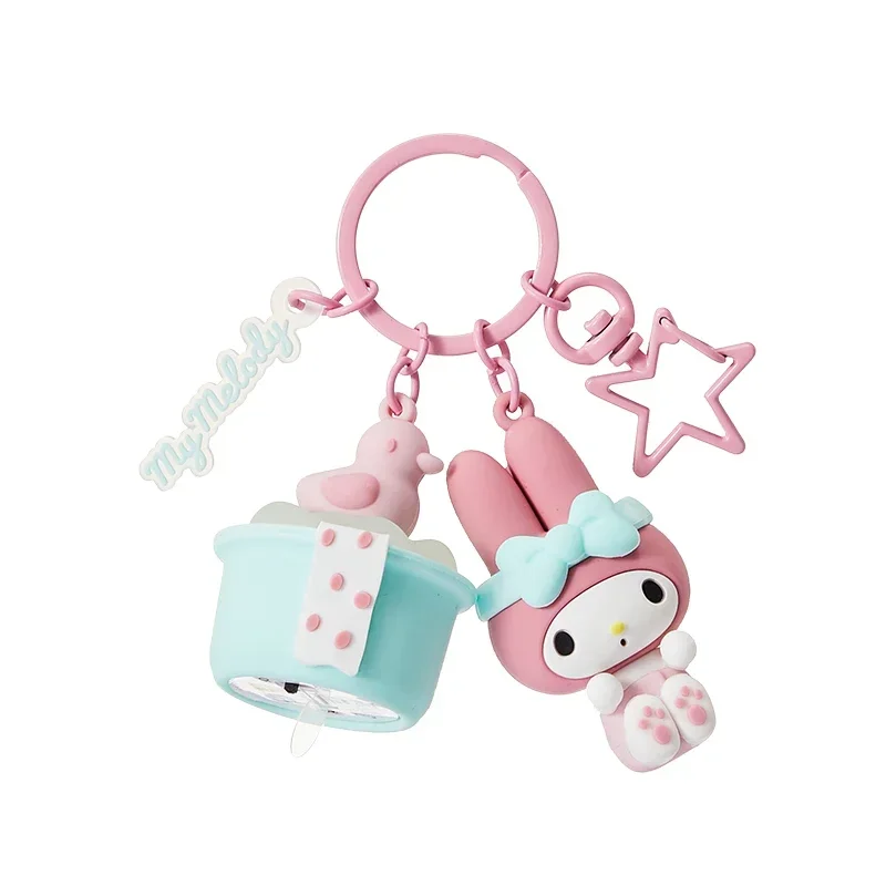 Miniso Sanrio personajes serie lavado fragancia Led emisor de luz adornos Bolsa Escolar Decoración Juguetes llavero