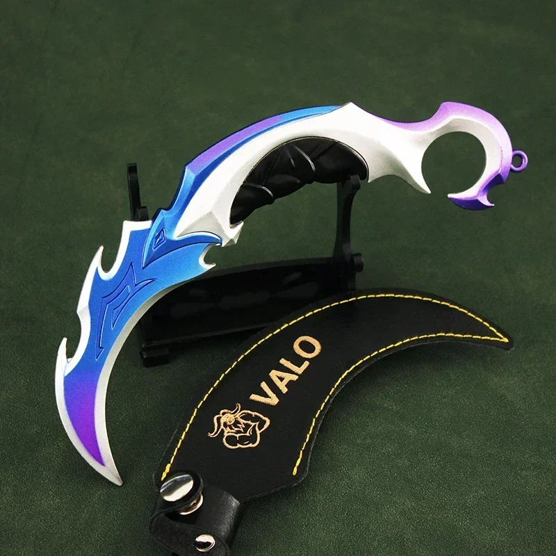 Valorant Keychain Peripheral Melee Weapon Reaver 2.0 Karambit Knife Purple and Blue Samurai Sword Weapon Model Gift Toys Game