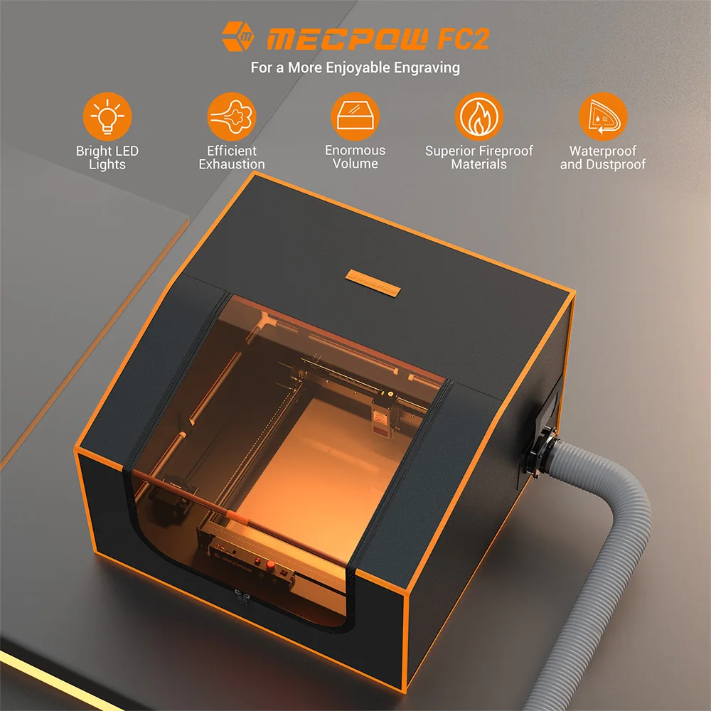 حاوية مقاومة للحريق مع مروحة لسيارات Mecpow ، c2 ، X5 Pro ، Sculpfun ، S30 ، سلسلة الترا ، * من من من من من fay ، رؤية شفافة كريستالية