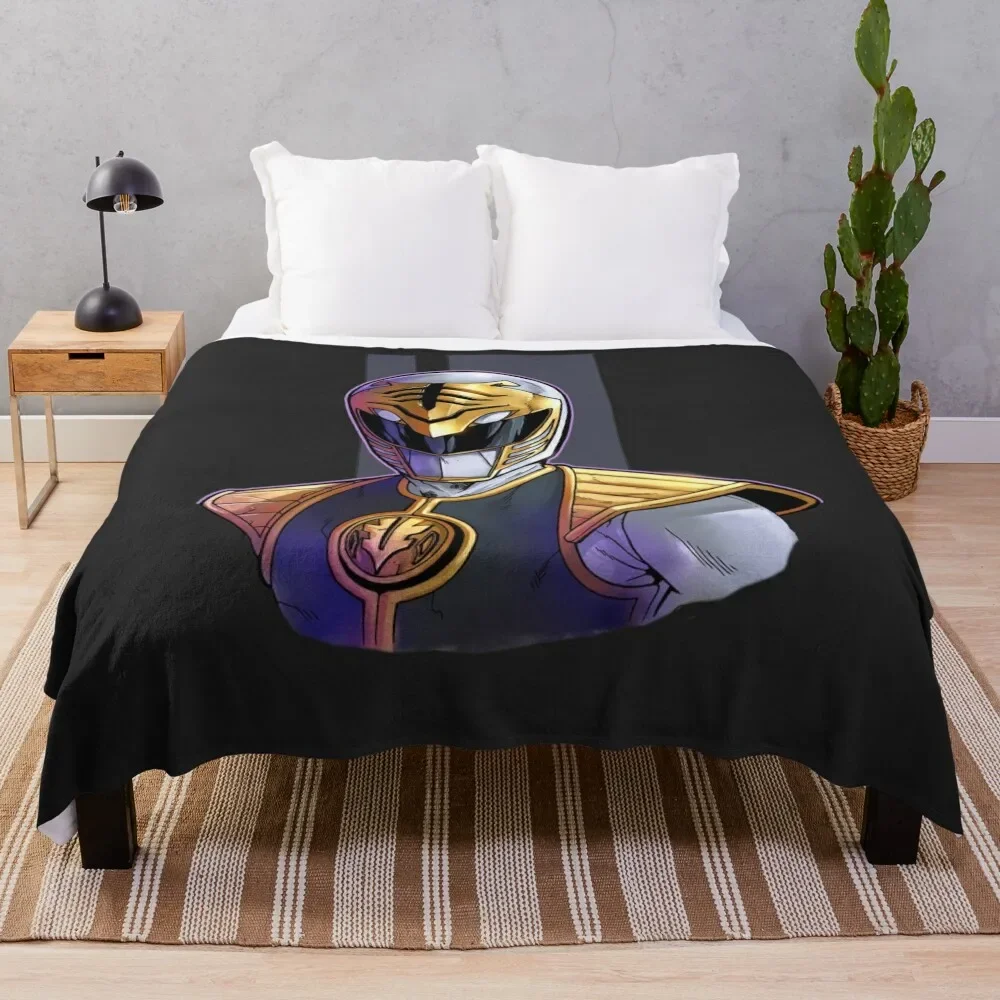 

Tommy The White Ranger Throw Blanket Retros Sleeping Bag Blankets