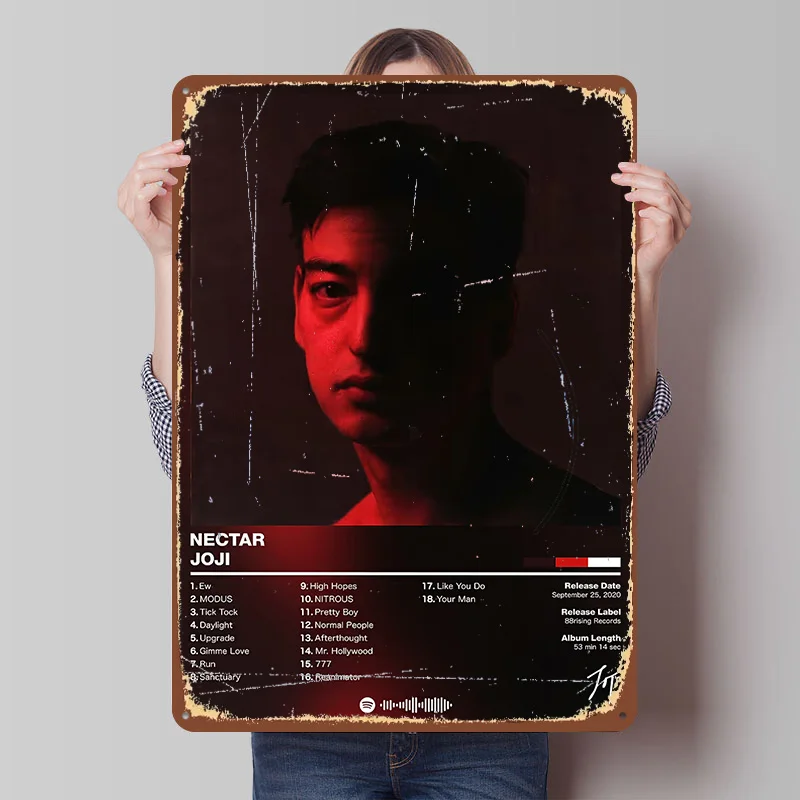 Joji - Nectar Printed Poster Customized Retro Wall Art Vintage Metal Tin Signs for Home Office Decor Decoration Room Man Cave