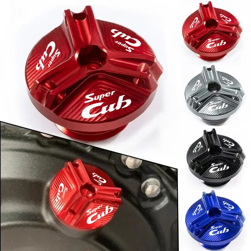 Cubierta de llenado de aceite de motor de motocicleta, cubierta de filtro de aceite, accesorios de protección para Honda Super CUB C70 90 110 C125