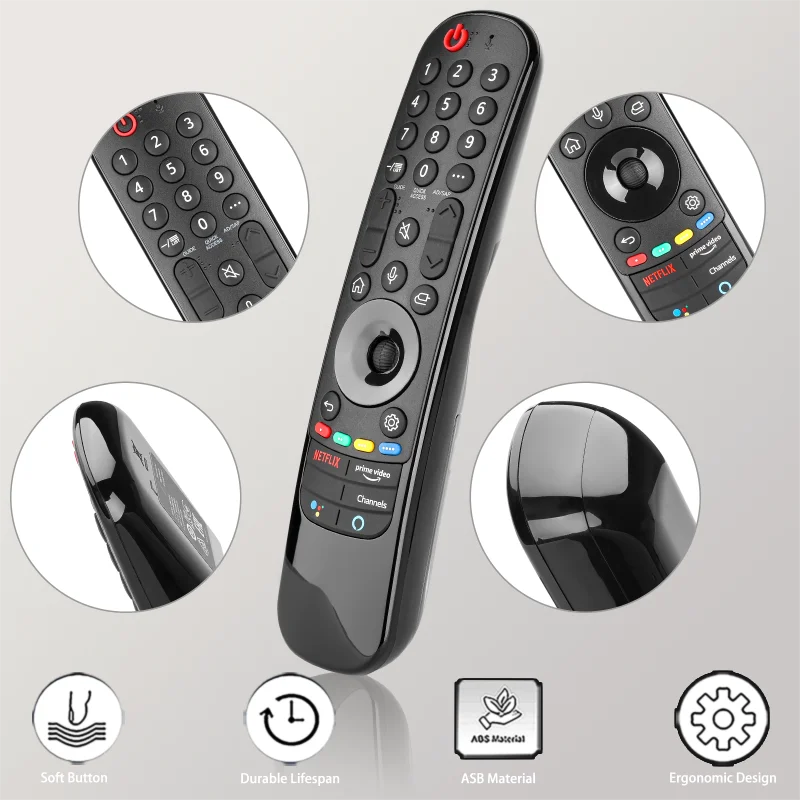 Control Remoto de Voz de Repuesto para LG con Botones de NETFLIX y PrimeVideo, para LG Smart TV UHD OLED QNED NanoCell 4K 8K