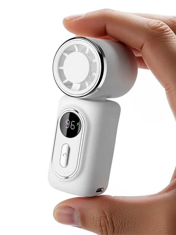 Tragbarer Mini-Ventilator, kleiner Handventilator, 5 Geschwindigkeiten, 3000 mAh, USB wiederaufladbar, LED-Anzeige, 180° ° Drehbare Clip-Kühlventilatoren – Detail 17