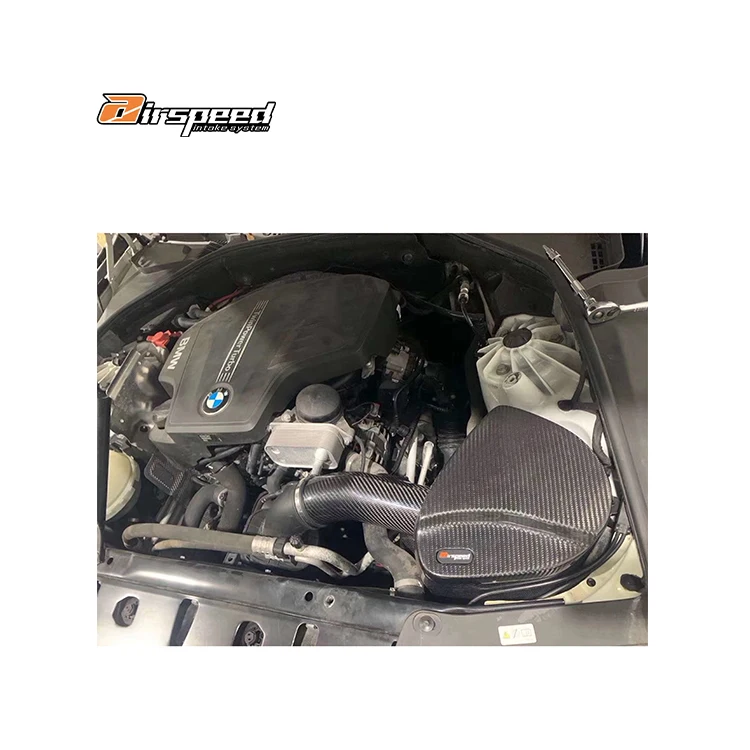 

Airspeed Brand Full-dry Carbon Fiber Process 3K Twill Glossy Performance Cold Air Intake System Kit for BMW 5 Series F10 N20