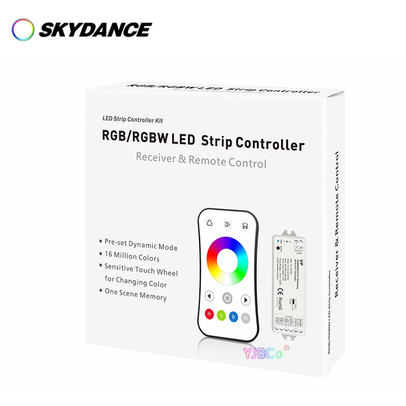 Skydance RGBW LED Controller Set 12-24VDC 4A*4CH RGBW LED Strip Dimmer VP & R8-1 RF 2.4G 1 Zone RGB/RGBW Remote switch Control