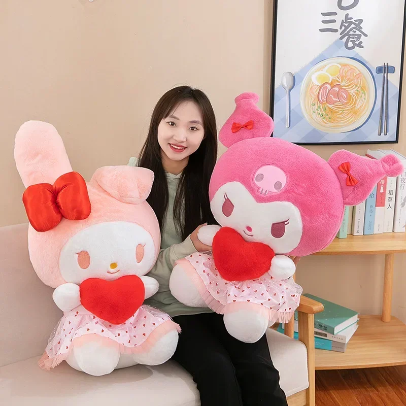 

Big Size Sanrio Kuromi My Melody Plush Toy Doll Kawaii Anime Pink Cartoon Cute Plushies Stuffed Doll Pillow Girls Birthday Gifts