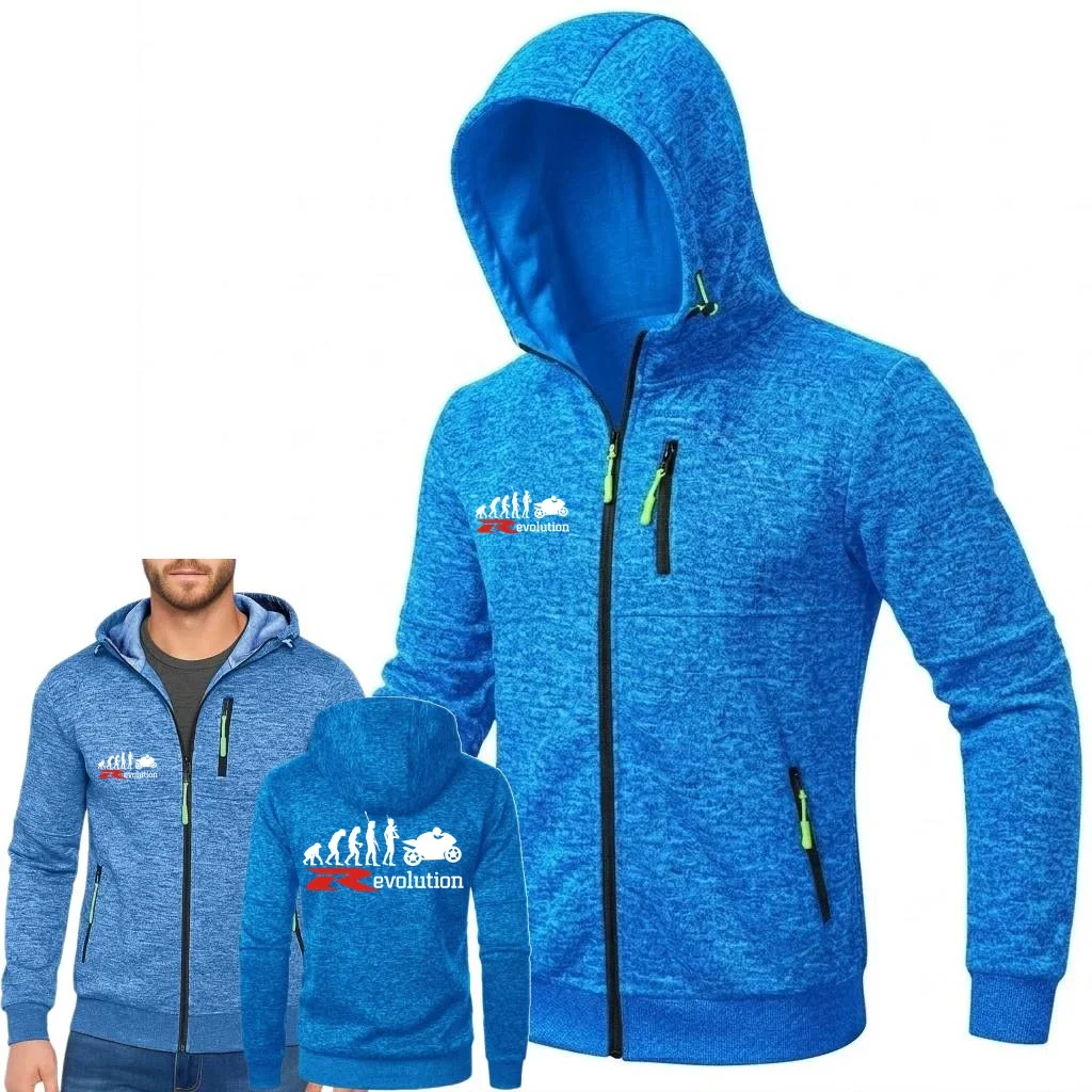 NEW Men's Hooded Outwear Windproof Hiking Tracksuit Coat Fleece Hoodies Sweatshirt R Evolution Biker Enduro Motorcycle Racing