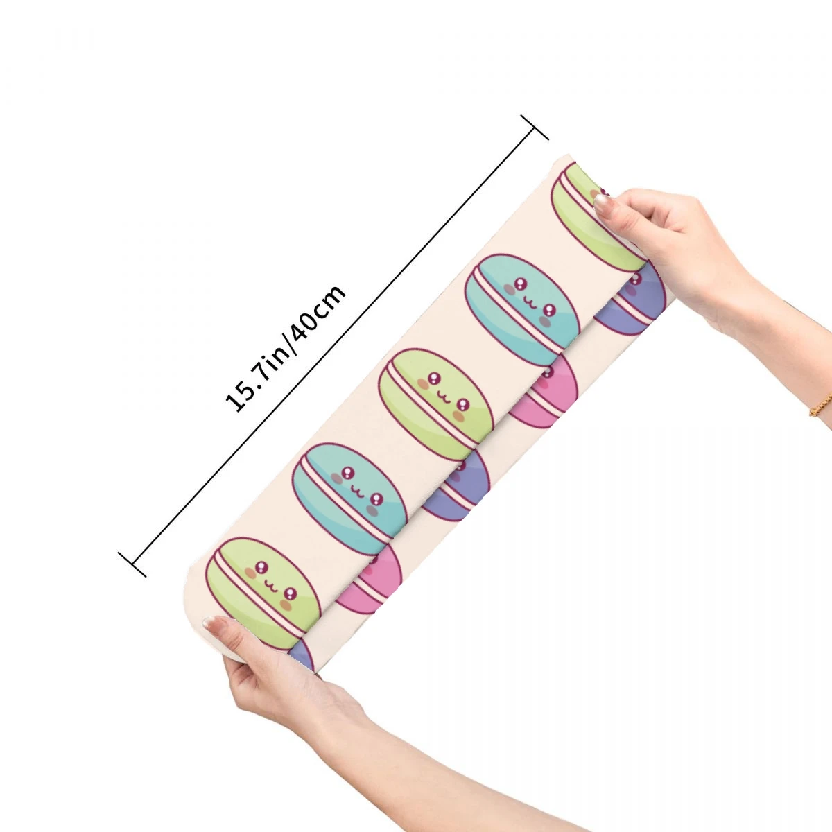 男性と女性のための3Dマカロンプリントソックス,面白いクルーソックス,快適なデザイン,クールなファッション
