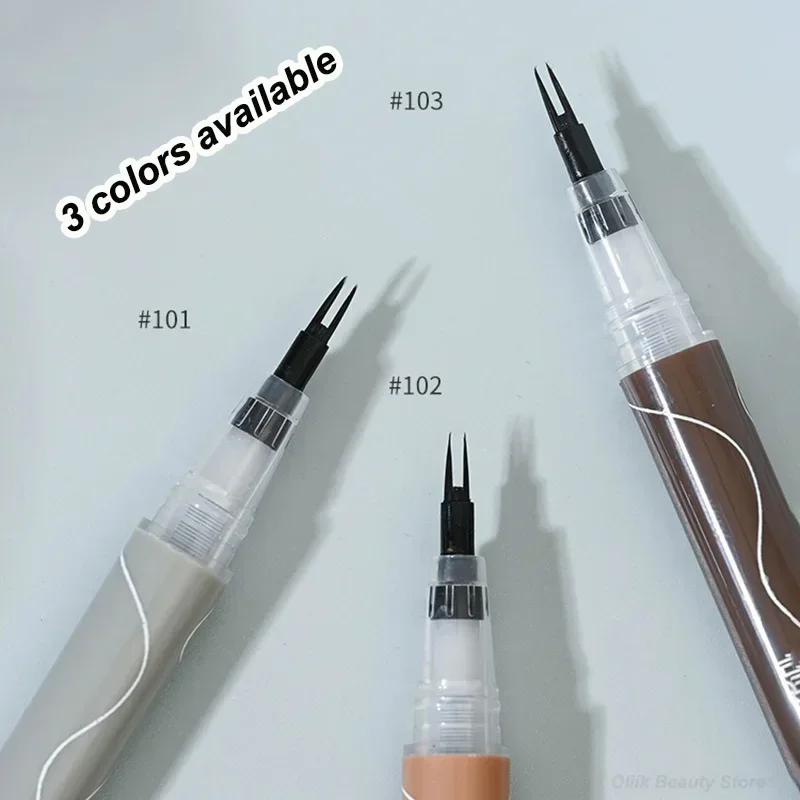 Two-pronged Lower Lash Eyeliner Pencil Slim Matte Tea Brown 2-fork Lying Silkworm Pen Profession Eyes Liner Outline Makeup Tools