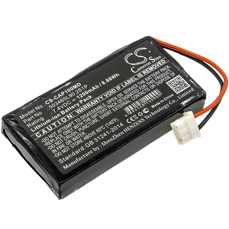 Replacement 7.4V 200mAh Medical Battery 503465L90 2S1P for CHARMCARE ACCURO Pulse Oximeter  ACCURO TABLETOP PULSE OXIMETER