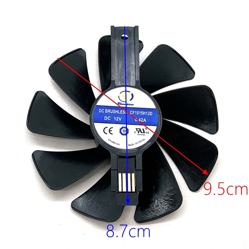 

95MM CF1015H12D Gear Graphics Card Fan Cooler Fan Replacement For Sapphire NITRO RX590 RX580 RX570 RX480 RX470 4N001-02-20G