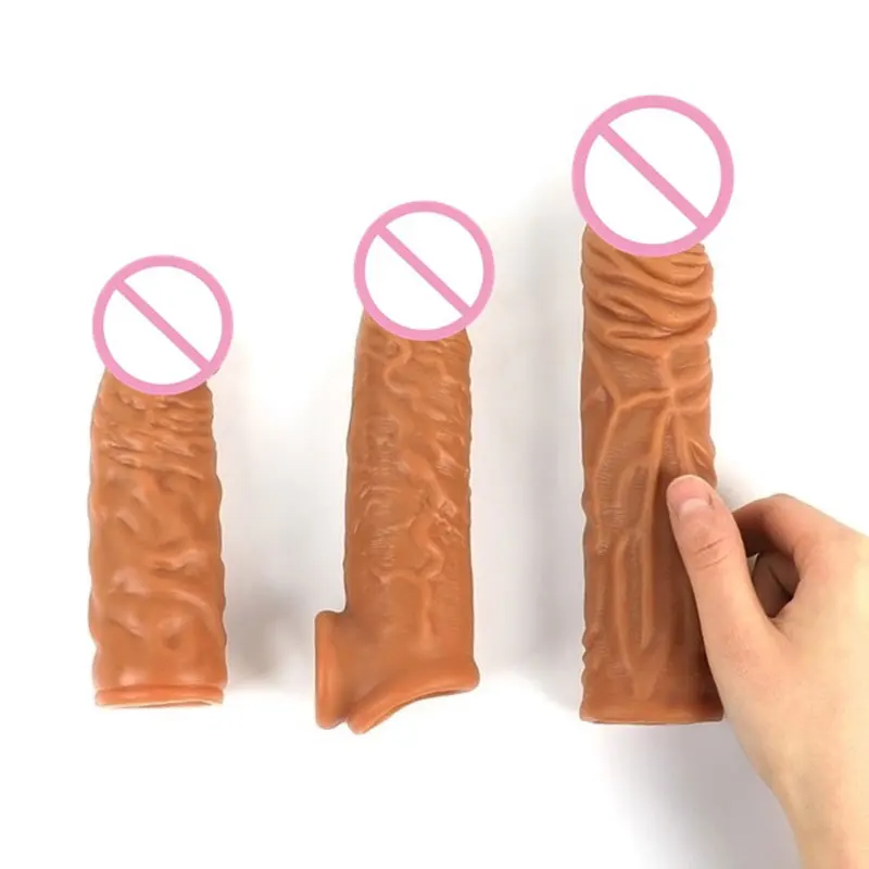 Male Cock Ring Sex Toys For Couples Anal Sex Male Organ Adult Reusable Penis Sleeve Enlargement Silicone Condoms Penis Extension