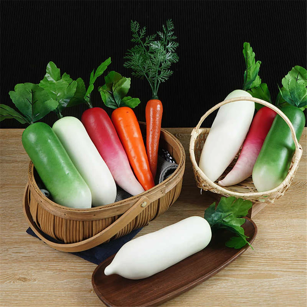 

artificial Simulation vegetables for hotel restaurant store shop decor display props fake ternip radish Carrot vegetables model