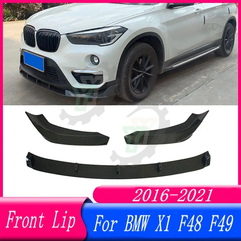 

Car Front Bumper Lip Spoiler Splitter Diffuser Detachable Body Kit Cover Guard For BMW X1 F48 F49 2016 2017 2018 2019-2022