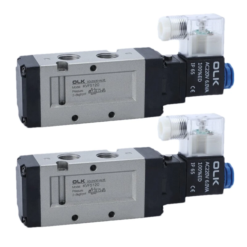 

KVF5120 Solenoid Valve Double Headed Double Control 5 Way 2 Position Power Down Hold Directional Air Pneumatic Valve