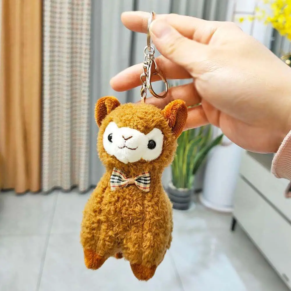 Cute Alpaca Pendant Doll Plush Toy Car Key Ring Student Bag Girl Decoration Accessory Gift Kawaii Backpack Keychains