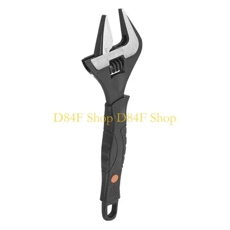 D84F Wide Jaw Plumbing Adjustable Wrench Comfortable Grip Wide Mouth, Easy to Use
