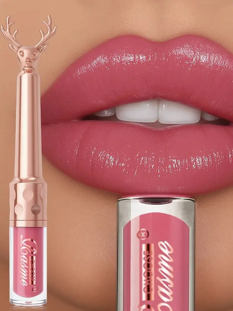 Feuchtigkeitsspendende Creme-Lipgloss Herbst/Winter Feuchtigkeitsspendender Flüssig-Lippenstift Langanhaltend Nicht Fettig Lippen-Make-up Weihnachtsbraun