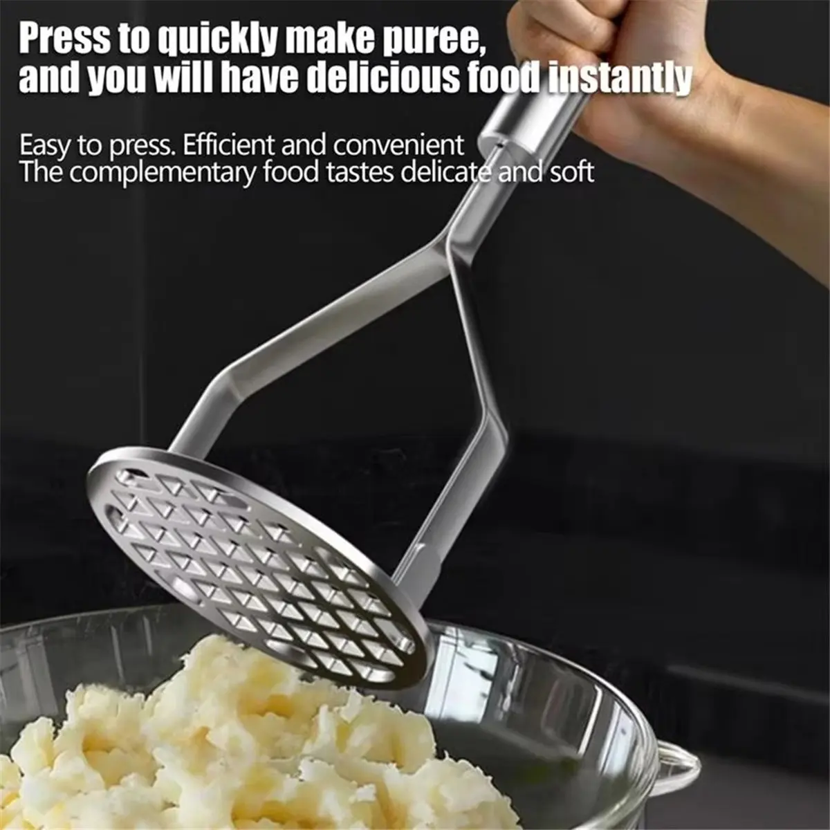 2026 NEW Mud Press Pashing Machine Stainless Steel Potato Masher Manual Fruit Vegetable Pushing Food Crusher Home Kitchen Gadget