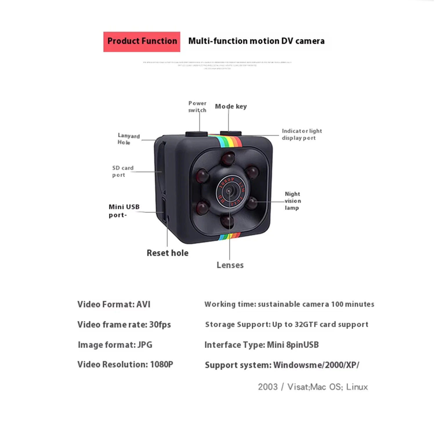 SQ11 Mini Camera HD 1080P Sensor Night Vision Camcorder Motion DVR Micro Camera Sport DV Video small Camera cam SQ 11