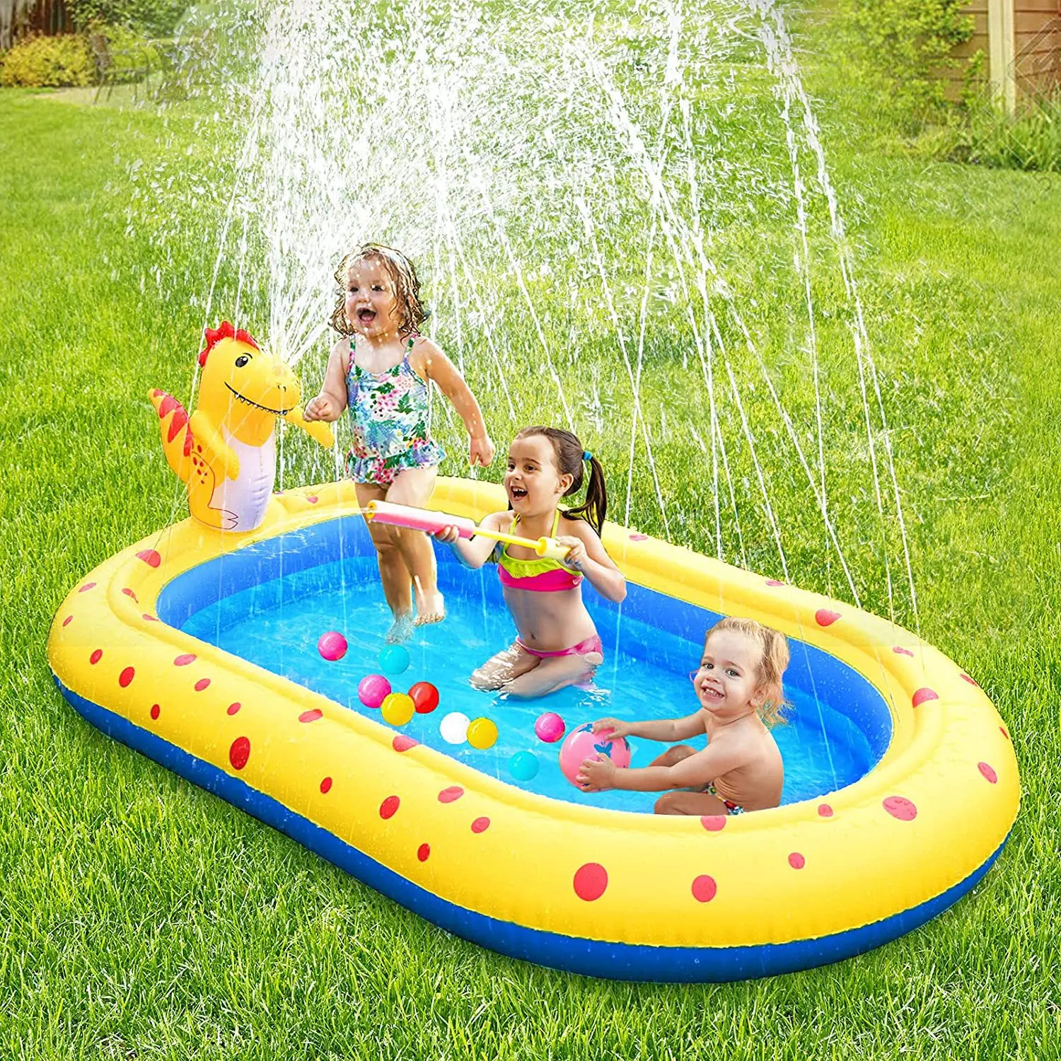 

Inflatable Swimming Pool Dinosaur Fountain Dolphin Splash Pad Outdoor Children's Splashing Water Sprinkler Shark Fountain