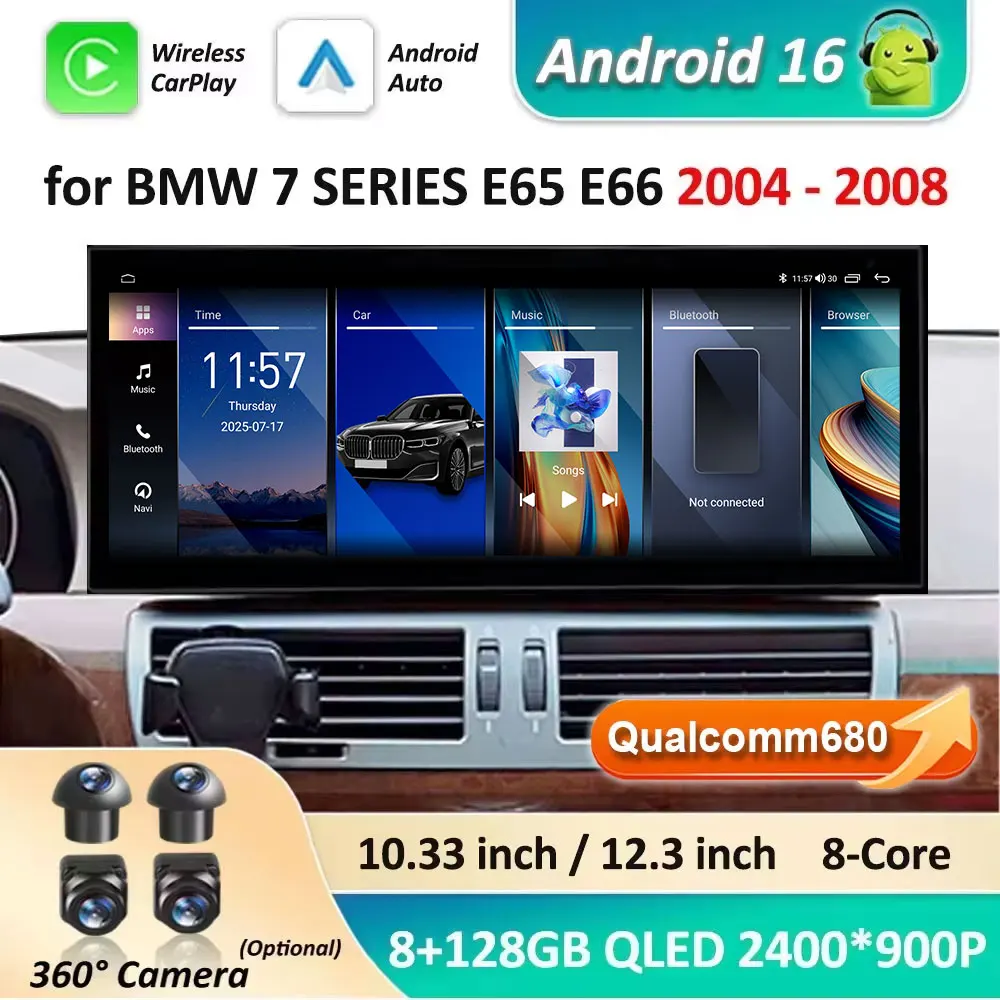 Para Bmw Serie 7 E65 E66 2004 – 2008 Sistema Ccc Carplay Android 16 Reproductor Multimedia De Vídeo Para Coche Wifi Navegación Gps Bluetooth 4G — -50%, 221.39€ Coupon, from 221.38€ – 50% descuento – €221.38
