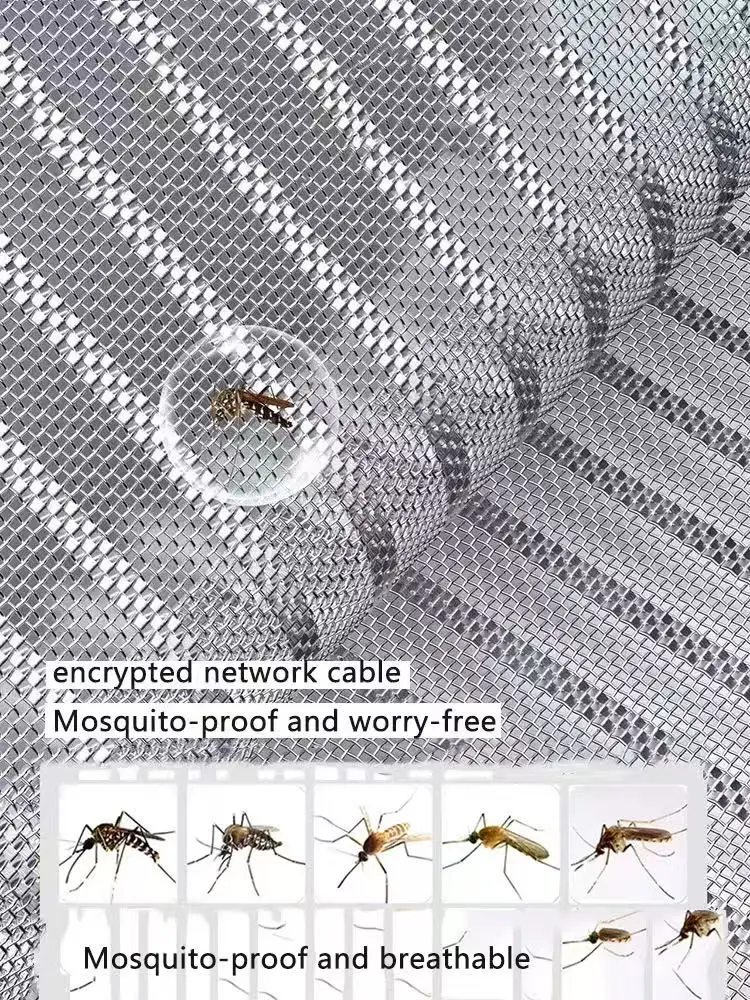 Diamond mesh window screen, anti mosquito, anti cat scratch, no punching, self-adhesive, easy to install, zipper style