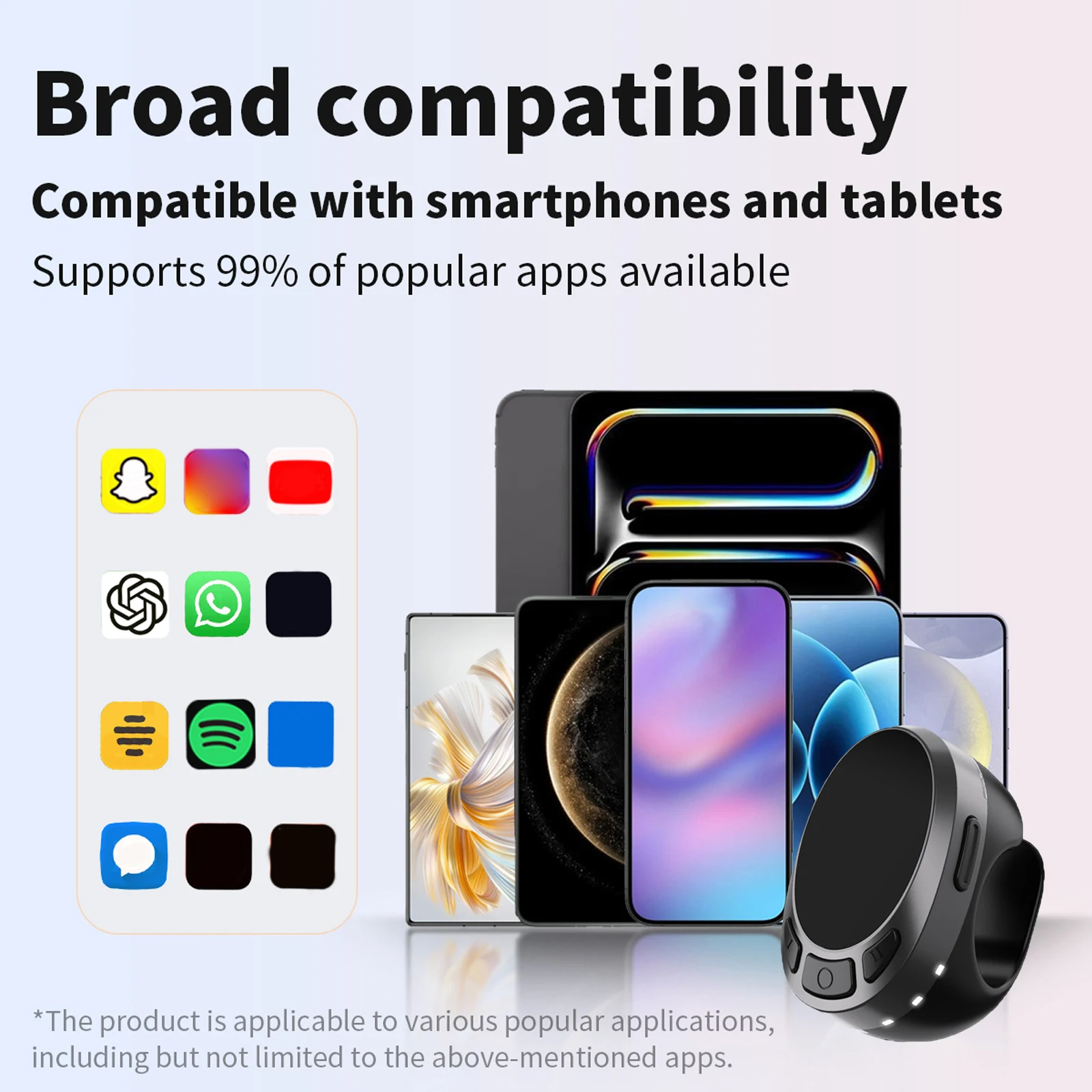 Bluetooth-compatible 5.3 Smart Touch Control Air Mouse Ring Wireless Video Controller Finger Ring Mouse for Phone Tablet Camera